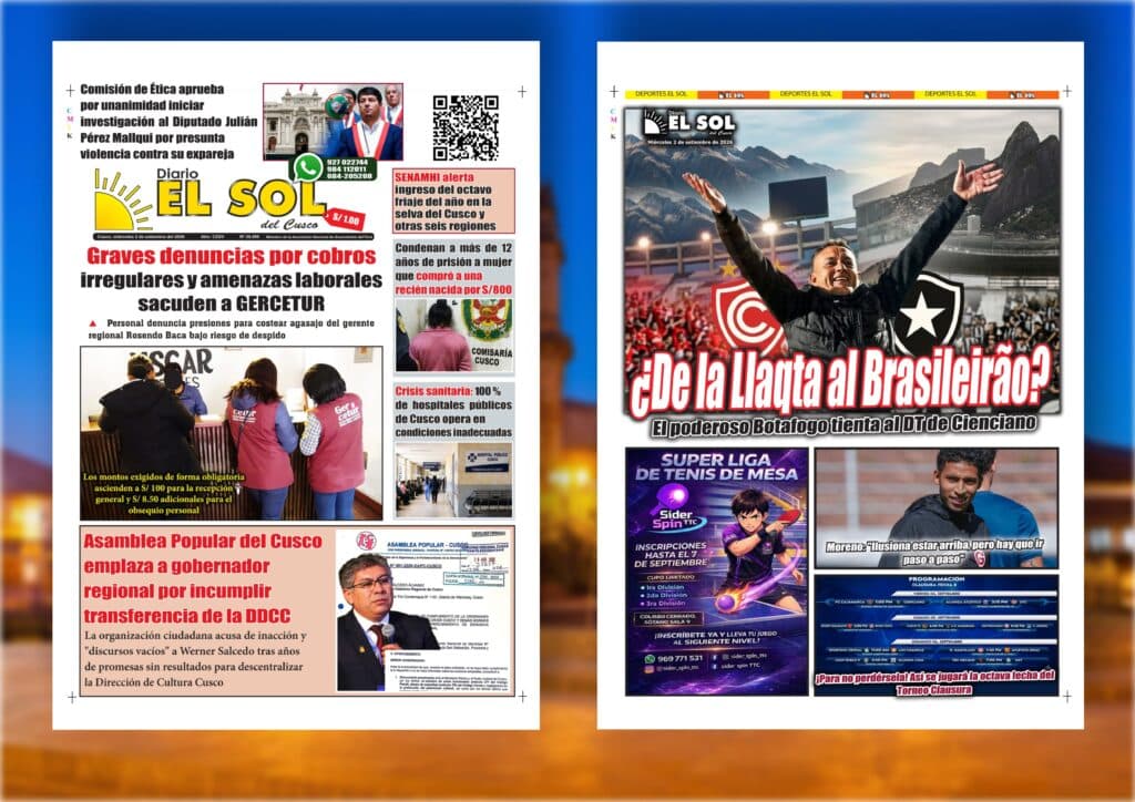 Portada de la edición: Miércoles, 2 de setiembre de 2026