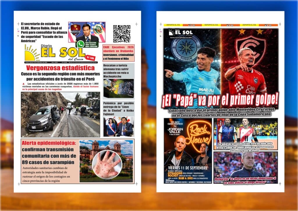 Portada de la edición: Jueves, 10 de setiembre de 2026