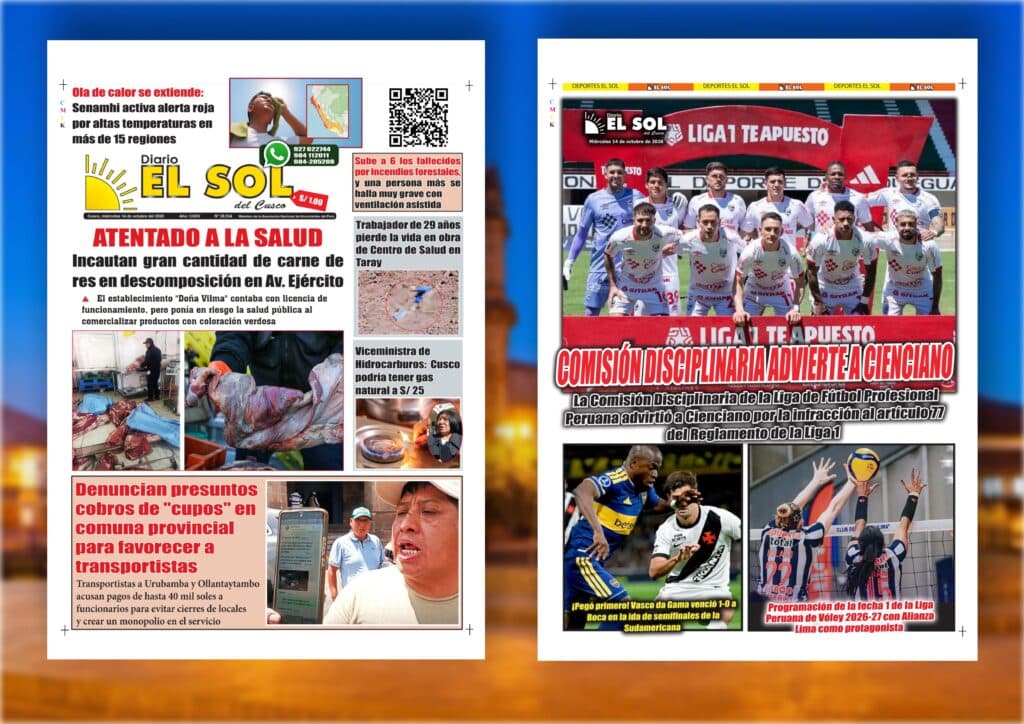 Portada de la edición: Miércoles, 14 de octubre de 2026