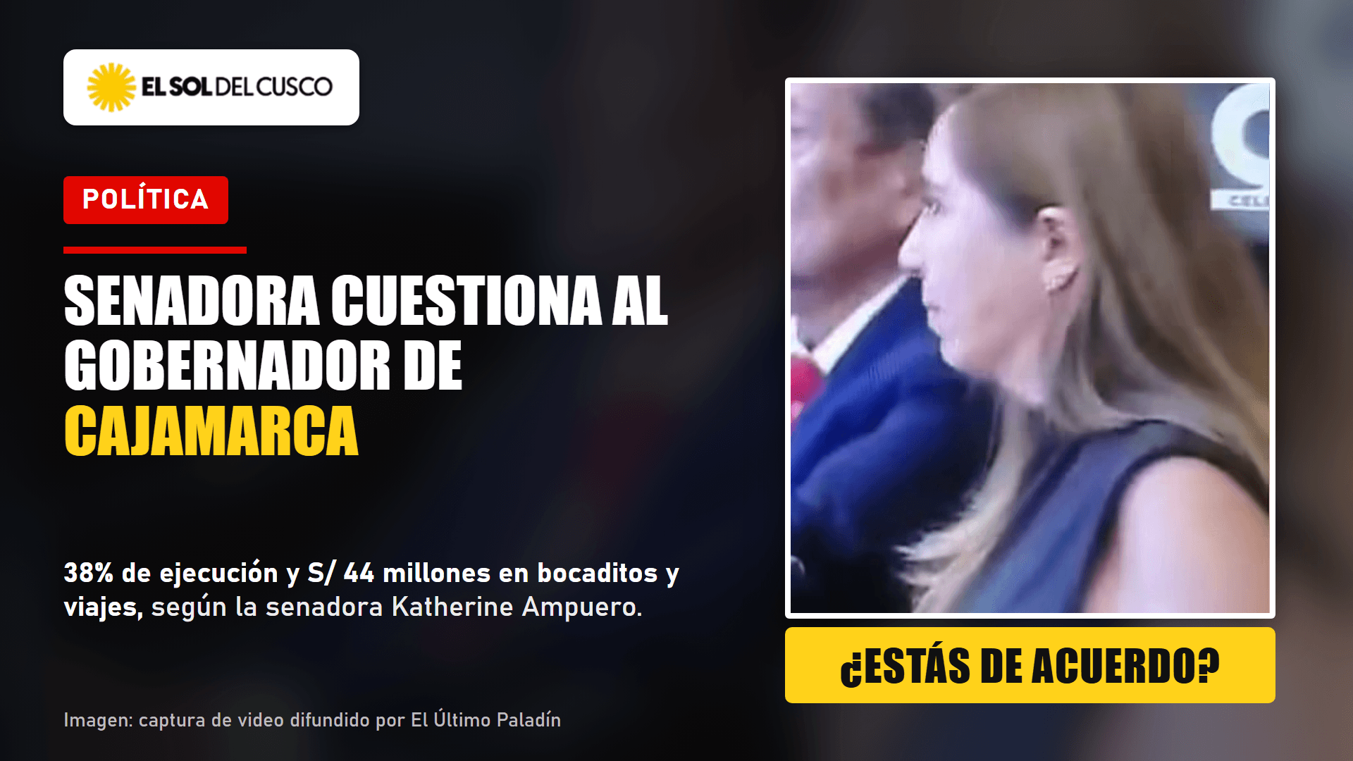 Senadora cuestiona al gobernador de Cajamarca por la ejecución del canon y el gasto en bocaditos y viajes: ¿estás de acuerdo?