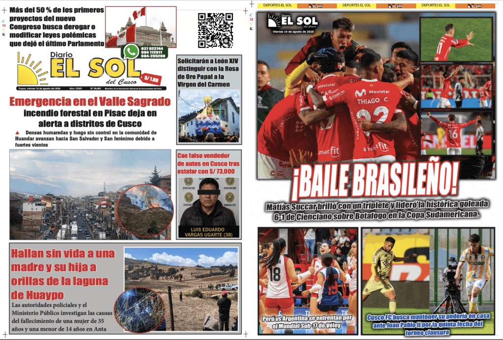 Portada de la edición: Viernes, 14 de agosto de 2026