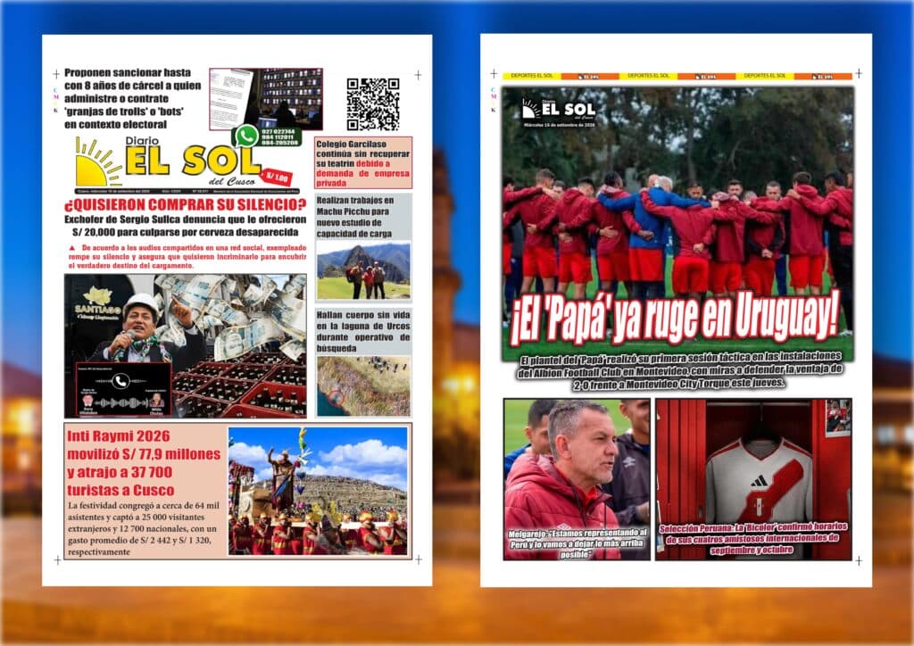 Portada de la edición: Miércoles, 16 de setiembre de 2026