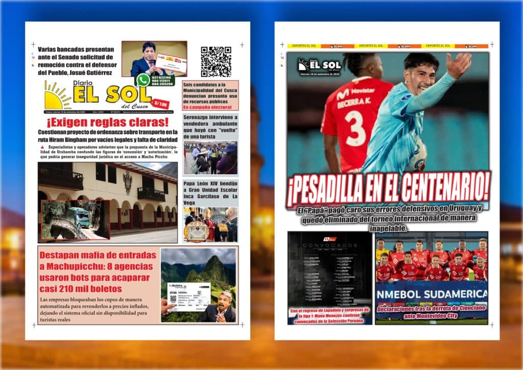 Portada de la edición: Viernes, 18 de setiembre de 2026