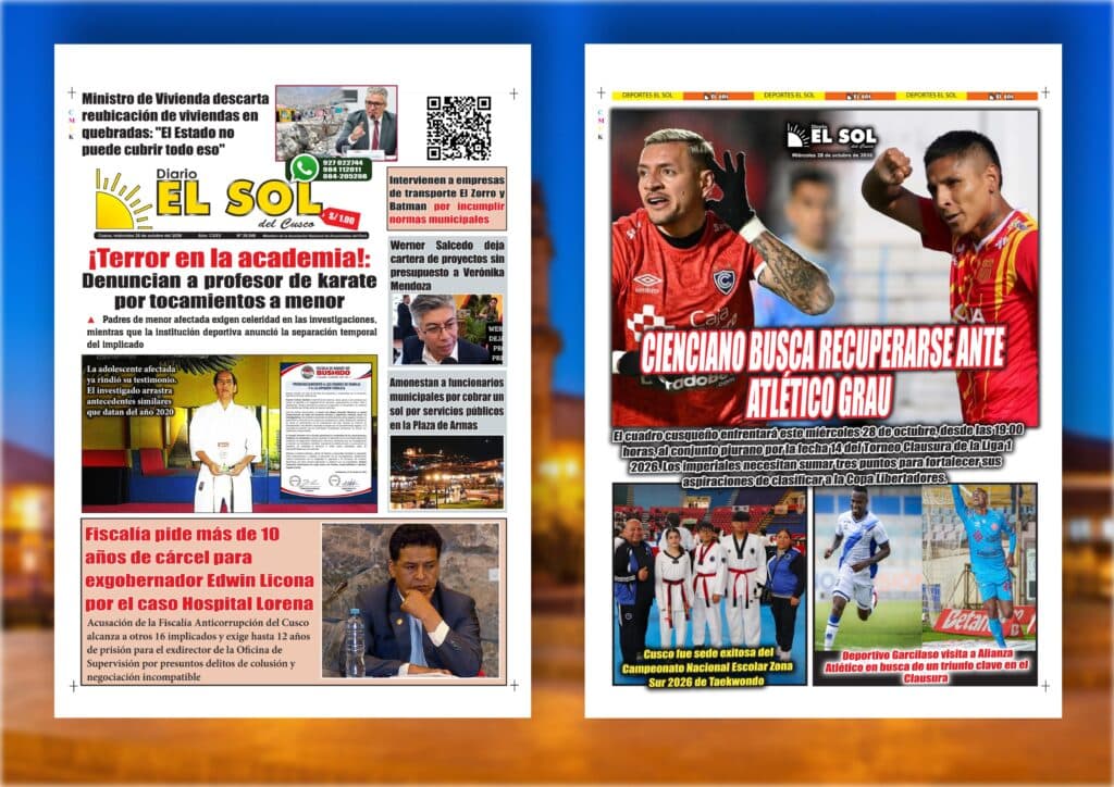 Portada de la edición: Miércoles, 28 de octubre de 2026